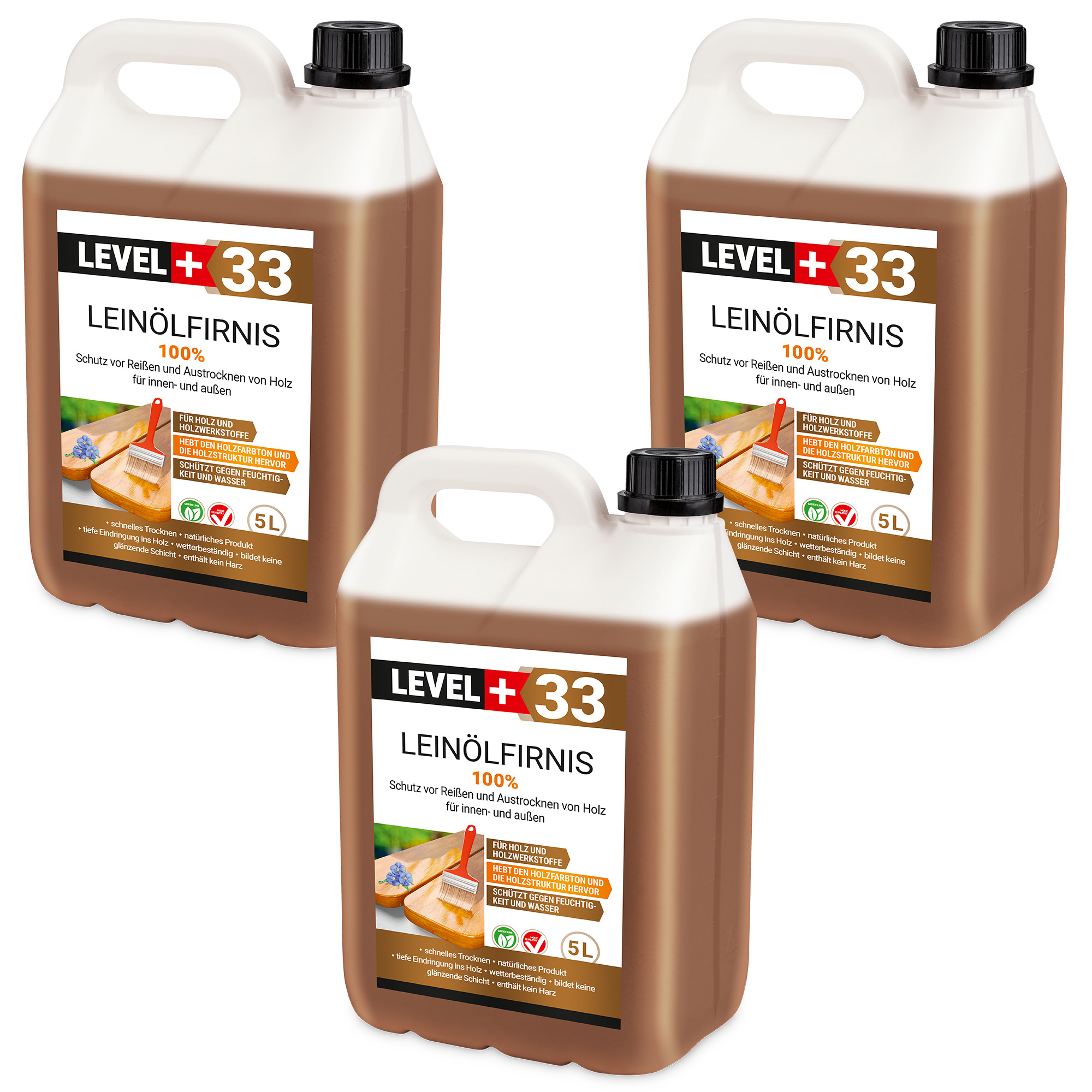 Olej Lniany LEVEL+ 100% 15L Czysty Olej Lniany Pokost Lniany L+33