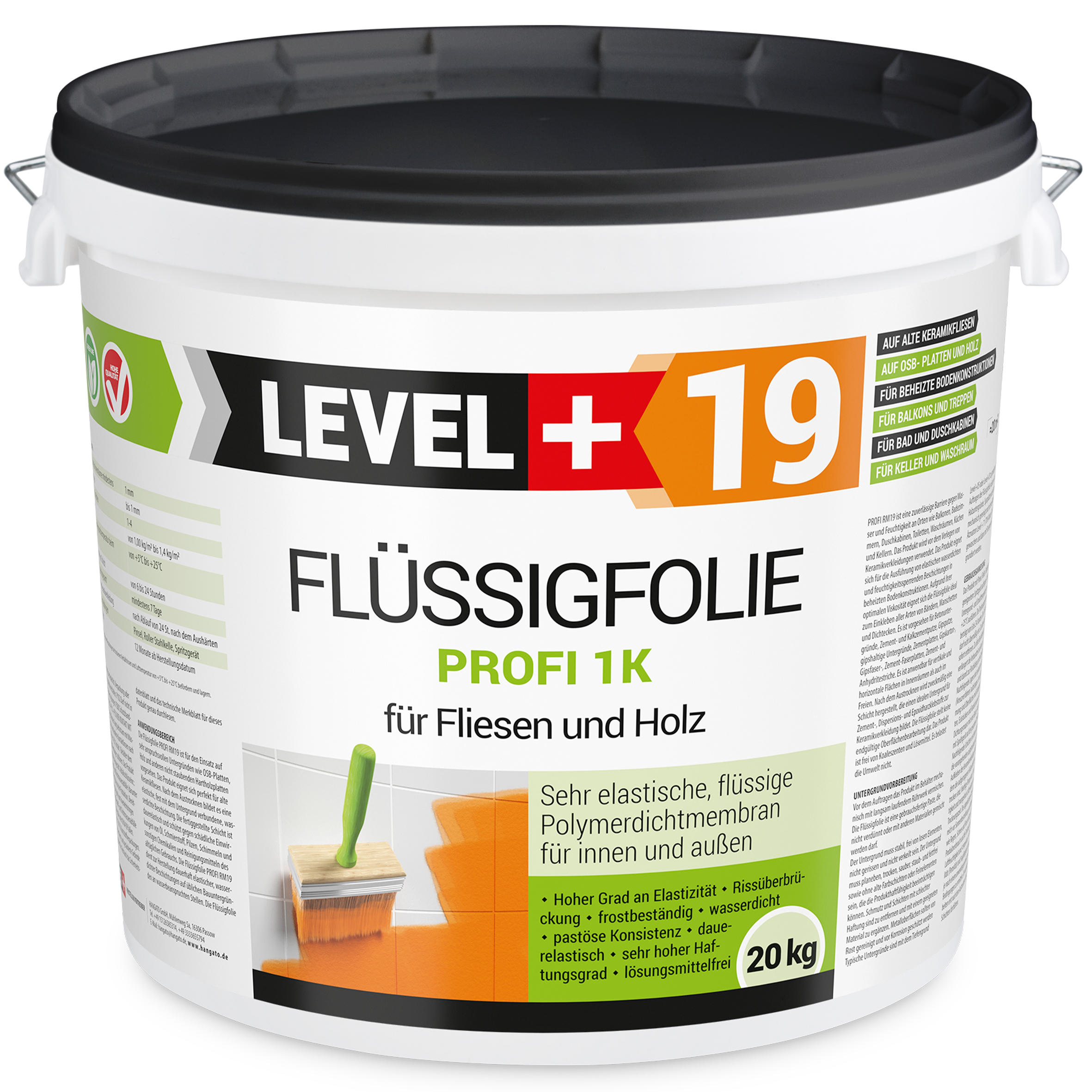 Zestaw do Hydroizolacji Folia w płynie 20kg Taśma 20mb Grunt 5L Mankiety Narożniki Łazienka Mata LEVEL+ SET548 - obrazek 2