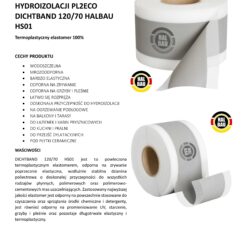 Taśma do Hydroizolacji 120/70 Taśma Uszczelniająca Wodoszczelna 10mb Hydroizolacja Łazienka Balkon Taras PL2 ECO HS01 HALBAU