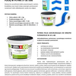 Zestaw do Hydroizolacji Folia w Płynie 4kg Taśma uszczelniająca 5mb Środek Gruntujący Łazienka Prysznic - LEVEL+ SET300