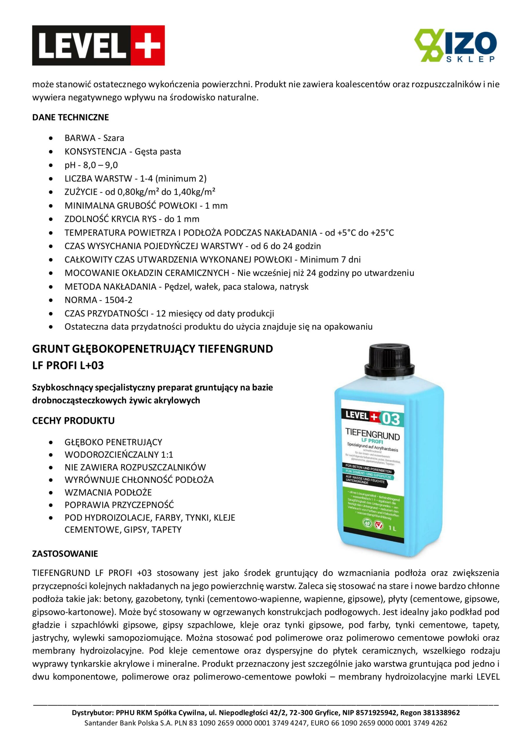 Zestaw do Hydroizolacji Folia w Płynie 4kg Taśma uszczelniająca 5mb Środek Gruntujący Łazienka Prysznic - LEVEL+ SET300 - obrazek 8