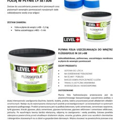 Zestaw do Hydroizolacji Folia w płynie 5,5kg Taśma uszczelniająca 5mb Łazienka Prysznic - LEVEL+ SET306