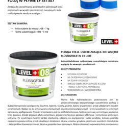 Zestaw do Hydroizolacji Folia w płynie 7kg Taśma uszczelniająca 5mb Łazienka Prysznic - LEVEL+ SET307