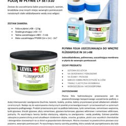 Zestaw do Hydroizolacji Folia w Płynie 12kg Taśma uszczelniająca 5mb Mata 2mb Środek Gruntujący Łazienka Prysznic - LEVEL+ SET310