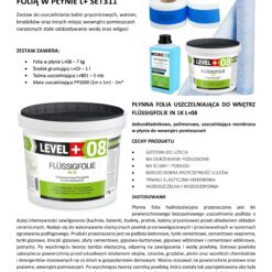 Zestaw do Hydroizolacji Folia w Płynie 7kg Taśma uszczelniająca 5mb Mata 1mb Środek Gruntujący Łazienka Prysznic - LEVEL+ SET311