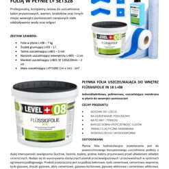 Zestaw do Hydroizolacji Folia w Płynie 7kg Taśma uszczelniająca 5mb Mata 2mb Środek Gruntujący Prysznic - LEVEL+ SET328