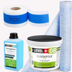 Zestaw do Hydroizolacji Folia w Płynie 7kg Taśma uszczelniająca 5mb Mata 1mb Środek Gruntujący Łazienka Prysznic - LEVEL+ SET311
