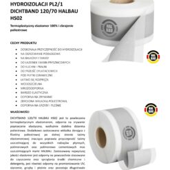 Taśma do Hydroizolacji 120/70 Taśma Uszczelniająca 100 mb Hydroizolacja Łazienka Balkon Taras PL2/1 HALBAU HS02