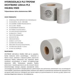 Taśma do Hydroizolacji 120MM Taśma Uszczelniająca Wodoszczelna 30 mb Hydroizolacja Łazienka Balkon Taras PL3 HALBAU HS03