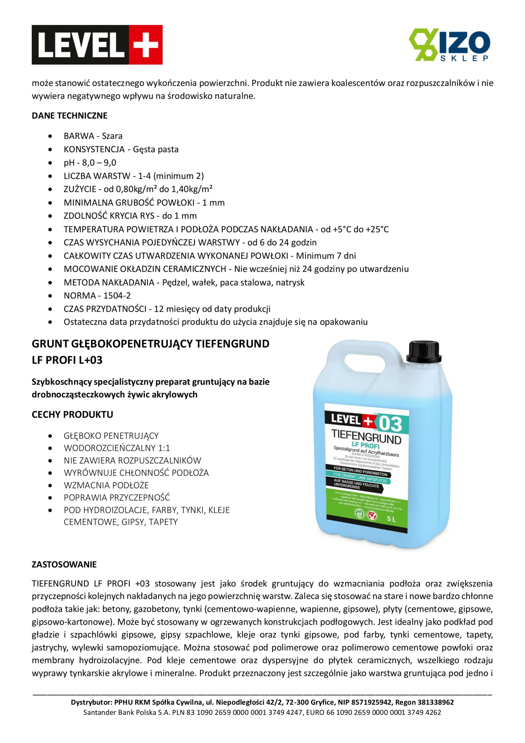 Zestaw do Hydroizolacji Folia w Płynie 12kg Taśma uszczelniająca 5mb Mata 1mb Środek Gruntujący 5l Łazienka Prysznic - LEVEL+ SET314 - obrazek 7