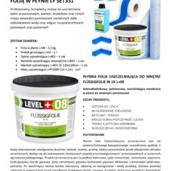 Zestaw do Hydroizolacji Folia w Płynie 5,5kg Taśma uszczelniająca 5mb Mata 1mb Środek Gruntujący 1l Prysznic - LEVEL+ SET331