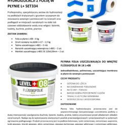 Zestaw do Hydroizolacji Folia w Płynie 4kg Grunt na płytki 1,5kg Taśma uszczelniająca 5mb Prysznic - LEVEL+ SET334