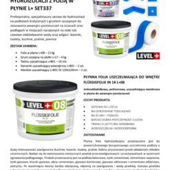 Zestaw do Hydroizolacji Folia w Płynie 12kg Grunt na płytki 4kg Taśma uszczelniająca 10mb Prysznic - LEVEL+ SET337