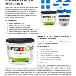 Zestaw do Hydroizolacji Folia w Płynie 12kg Grunt na płytki 4kg Taśma uszczelniająca 20mb Prysznic - LEVEL+ SET339