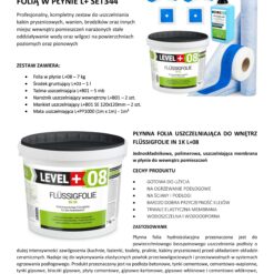 Zestaw do Hydroizolacji Folia w Płynie 7kg Taśma uszczelniająca 5mb Mata 1mb Środek Gruntujący 1l Prysznic - LEVEL+ SET344