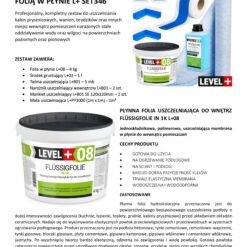 Zestaw do Hydroizolacji Folia w Płynie 4kg Taśma uszczelniająca 5mb Mata 1mb Środek Gruntujący 1l Prysznic - LEVEL+ SET346