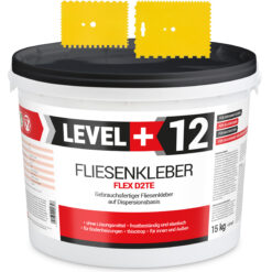 Zestaw Gotowy Klej do Płytek D2TE Biały Dyspersyjny 15KG LEVEL+ L+12 i Szpachla Plastikowa Szpachla 2 szt.