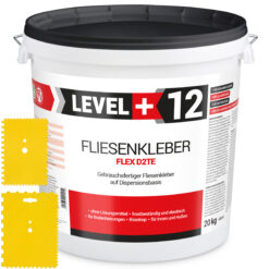Zestaw Gotowy Klej do Płytek D2TE Biały Dyspersyjny 20KG LEVEL+ L+12 i Szpachla Plastikowa Szpachla 2 szt.