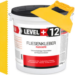 Zestaw Gotowy Klej do Płytek D2TE Biały Dyspersyjny 20KG LEVEL+ L+12 i Szpachla Plastikowa Trójkątna ząb 5mm