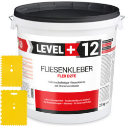Zestaw Gotowy Klej do Płytek D2TE Biały Dyspersyjny 25KG LEVEL+ L+12 i Szpachla Plastikowa Szpachla 2 szt.