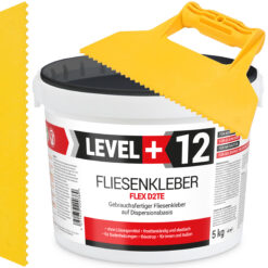 Zestaw Gotowy Klej do Płytek D2TE Biały Dyspersyjny 5KG LEVEL+ L+12 i Szpachla Plastikowa Trójkątna ząb 5mm