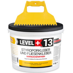 Zestaw Gotowy Klej do styropianu 15KG Biały Klej do Płytek dekoracyjnych do korka LEVEL+ L+13 i Szpachla Plastikowa ząb 5x5mm