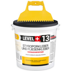 Zestaw Gotowy Klej do styropianu 20KG Biały Klej do Płytek dekoracyjnych do korka LEVEL+ L+13 i Szpachla Plastikowa ząb 5x5mm