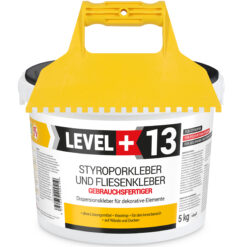 Zestaw Gotowy Klej do styropianu 5KG Biały Klej do Płytek dekoracyjnych do korka LEVEL+ L+13 i Szpachla Plastikowa ząb 5x5mm