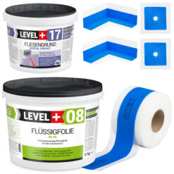 Zestaw do Hydroizolacji Folia w Płynie 12kg Grunt na płytki 4kg Taśma uszczelniająca 10mb Prysznic - LEVEL+ SET337
