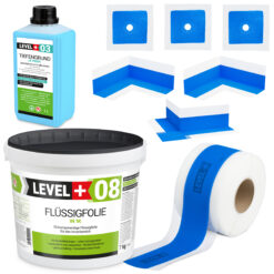 Zestaw do Hydroizolacji Folia w Płynie 7kg Taśma uszczelniająca 5mb Środek Gruntujący 1l Łazienka Prysznic - LEVEL+ SET342