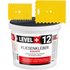 Zestaw Gotowy Klej do Płytek D2TE Biały Dyspersyjny 10KG LEVEL+ L+12 i Szpachla Plastikowa Szpachla 2 szt.