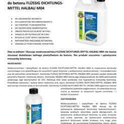 Plastyfikator Wodouszczelniacz Płynny Uszczelniacz do Betonu 2L Wylewka cementowa Domieszka do zaprawy HALBAU M04