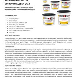 Gotowy Klej do styropianu 15KG Biały Klej do Płytek dekoracyjnych do korka LEVEL+ L+13