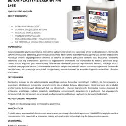 Plastyfikator do betonu 15 L uplastycznia i upłynnia LEVEL+ L+38