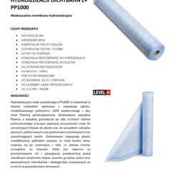 Mata Uszczelniająca 15mb Wodoszczelna Hydroizolacja Łazienka Balkon Taras LEVEL+ L+ PP1000