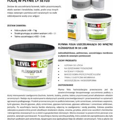 Zestaw do Hydroizolacji Folia w Płynie 7kg Taśma uszczelniająca 5mb Grunt Krzemianujący 1L - LEVEL+ SET03