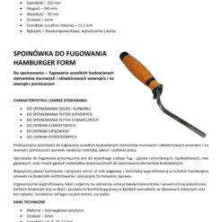 ConToo Zestaw Przyrząd do fugowania Fugblech i Spoinówka 10, 12 mm Hamburger Korek