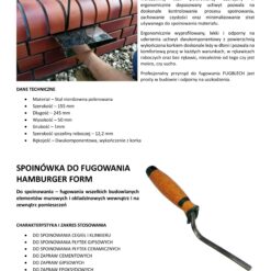 ConToo Zestaw Przyrząd do Fugowania Klinkieru Fugblech + Spoinówka 10, 12 mm Hamburger + Kielnia trapezowa 180 mm Korek