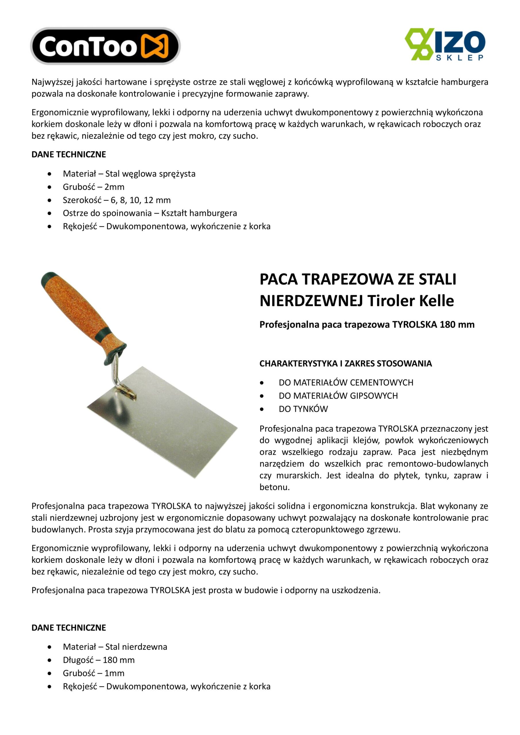 ConToo Zestaw Przyrząd do Fugowania Klinkieru Fugblech + Spoinówka 6, 8 mm Hamburger + Kielnia trapezowa 180 mm Korek - obrazek 11