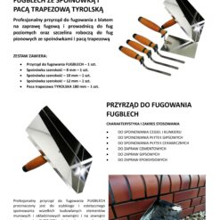 ConToo Zestaw Przyrząd do Fugowania Klinkieru Fugblech + Spoinówka 6, 10, 12 mm Hamburger + Kielnia trapezowa 180 mm Korek