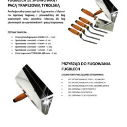 ConToo Zestaw Przyrząd do Fugowania Klinkieru Fugblech + Spoinówka 6, 8, 10, 12 mm Hamburger + Kielnia trapezowa 180 mm Korek