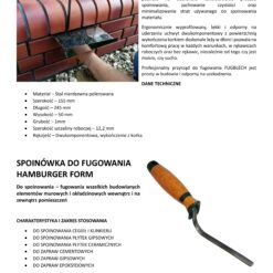 ConToo Zestaw Przyrząd do Fugowania Klinkieru Fugblech + Spoinówka 12 mm Hamburger + Kielnia trapezowa 180 mm Korek