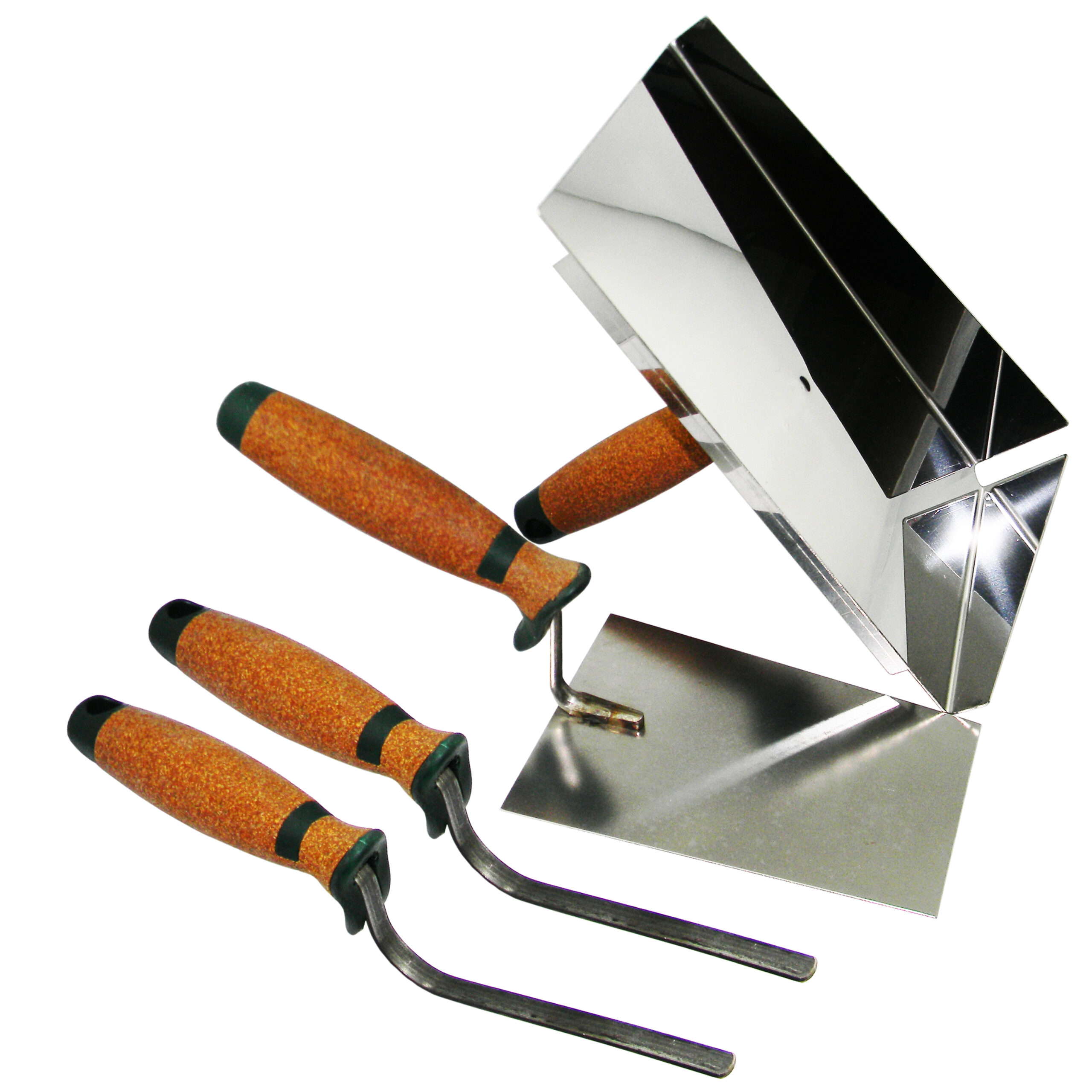 ConToo Zestaw Przyrząd do Fugowania Klinkieru Fugblech + Spoinówka 6, 8 mm Hamburger + Kielnia trapezowa 180 mm Korek