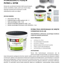 Zestaw do Hydroizolacji Folia w Płynie 4kg Grunt głębokopenetrujący 1L Taśma uszczelniająca 5mb - LEVEL+ SET08