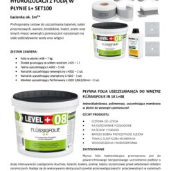 Zestaw do Hydroizolacji Folia w Płynie 7kg Taśma uszczelniająca 5mb Środek gruntujący 1L - LEVEL+ SET100