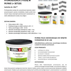 Zestaw do Hydroizolacji Folia w Płynie 12kg Taśma uszczelniająca 20mb Środek gruntujący 2L - LEVEL+ SET101