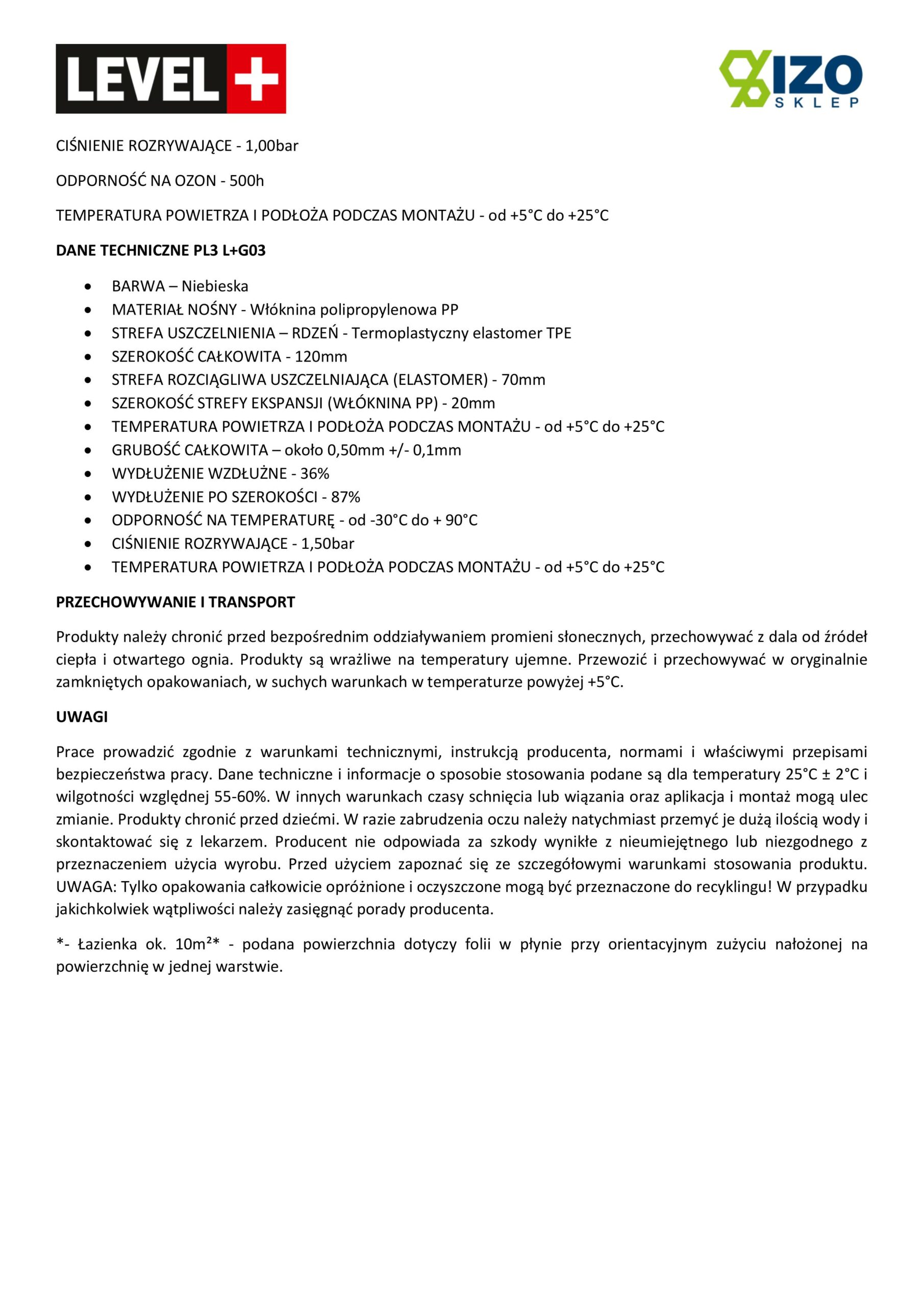Zestaw do Hydroizolacji Folia w Płynie 12kg Taśma uszczelniająca 20mb Środek gruntujący 2L - LEVEL+ SET101 - obrazek 15
