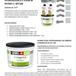 Zestaw do Hydroizolacji Folia w Płynie 9,5kg Taśma uszczelniająca 15mb Środek gruntujący 2L - LEVEL+ SET104