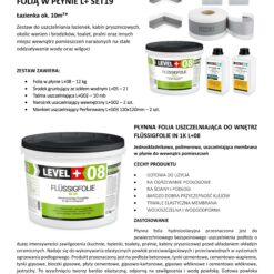 Zestaw do Hydroizolacji Folia w Płynie 12kg Taśma uszczelniająca 10mb Środek gruntujący 2L - LEVEL+ SET19
