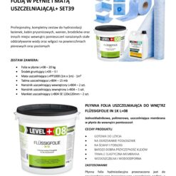 Zestaw do Hydroizolacji Folia w Płynie 20kg Taśma uszczelniająca 15mb Środek gruntujący 5L Mata 1m² - LEVEL+ SET39